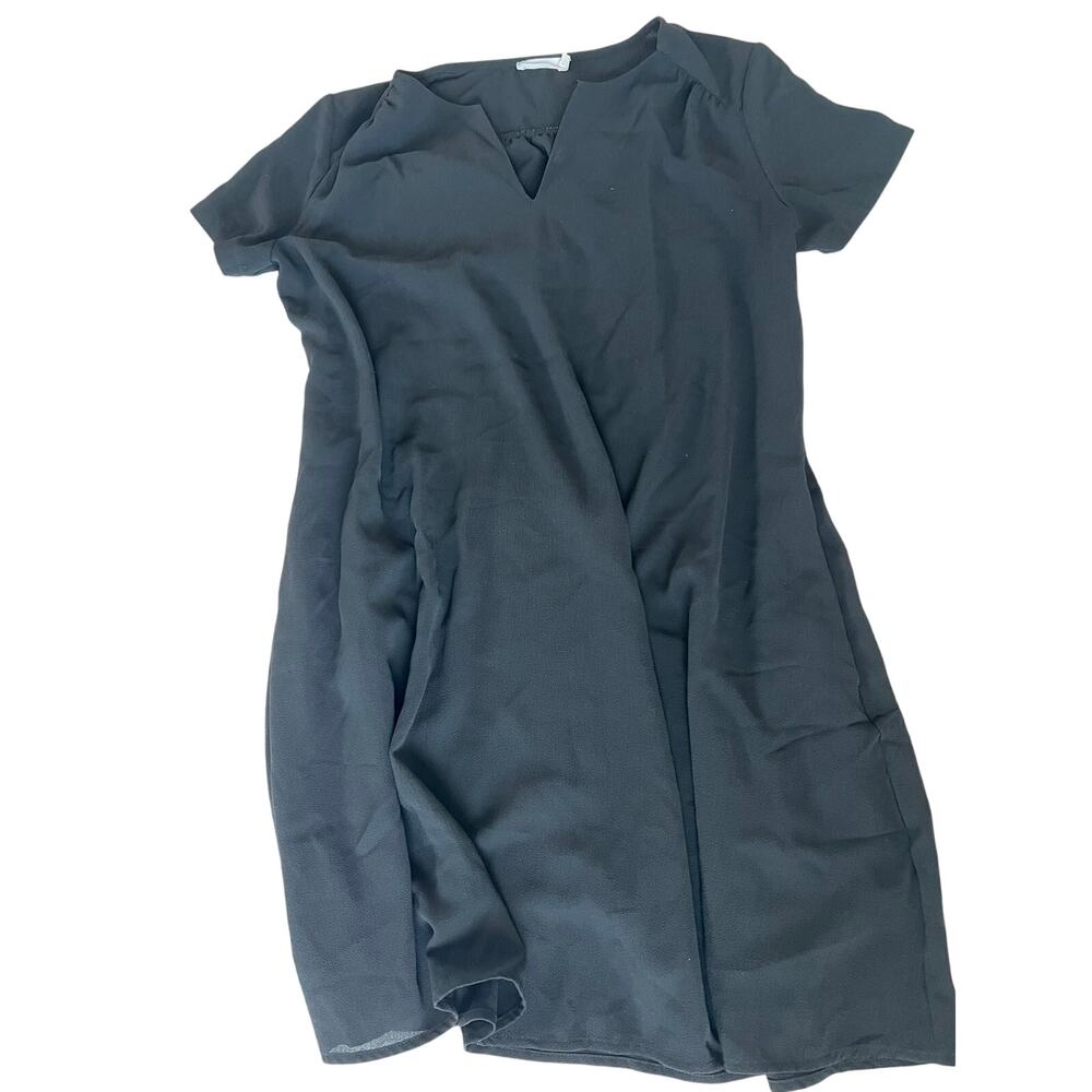 Lush Black Flowy Pullover Dress With Pockets In Size Small